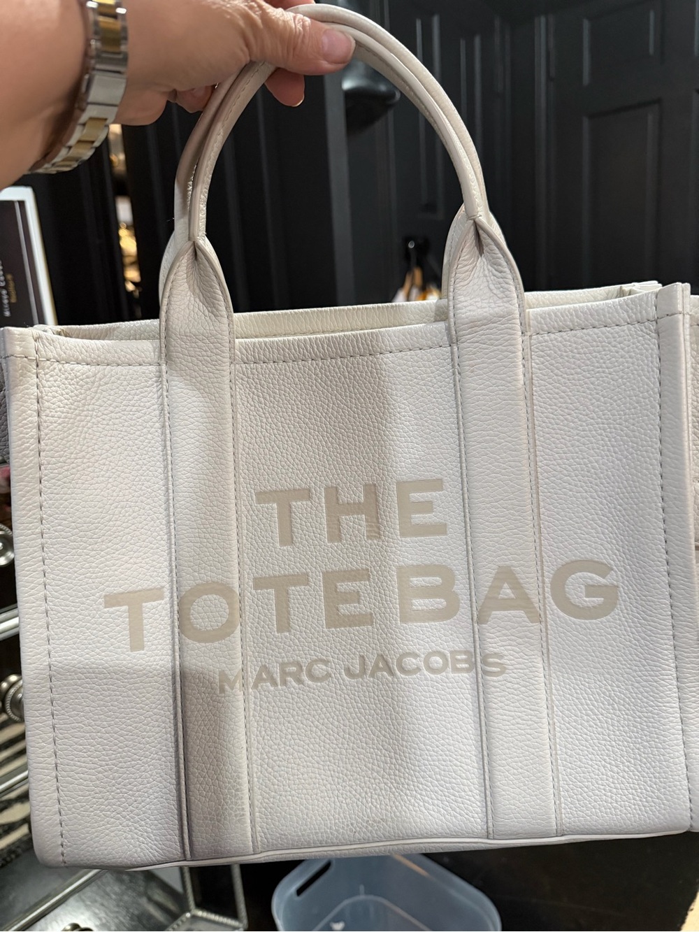 Marc Jacobs White Leather 'The Tote Bag' Top-Handle Tote